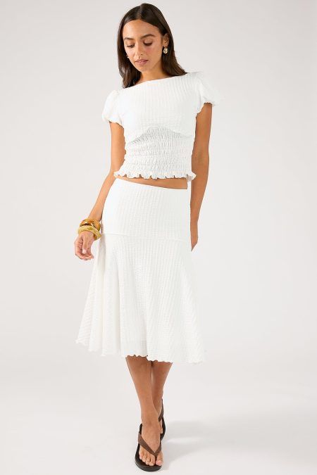 Perfect Stranger Mimsy Midi Skirt White