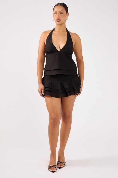 Perfect Stranger EllaMae Ruffle Mini Skort Black